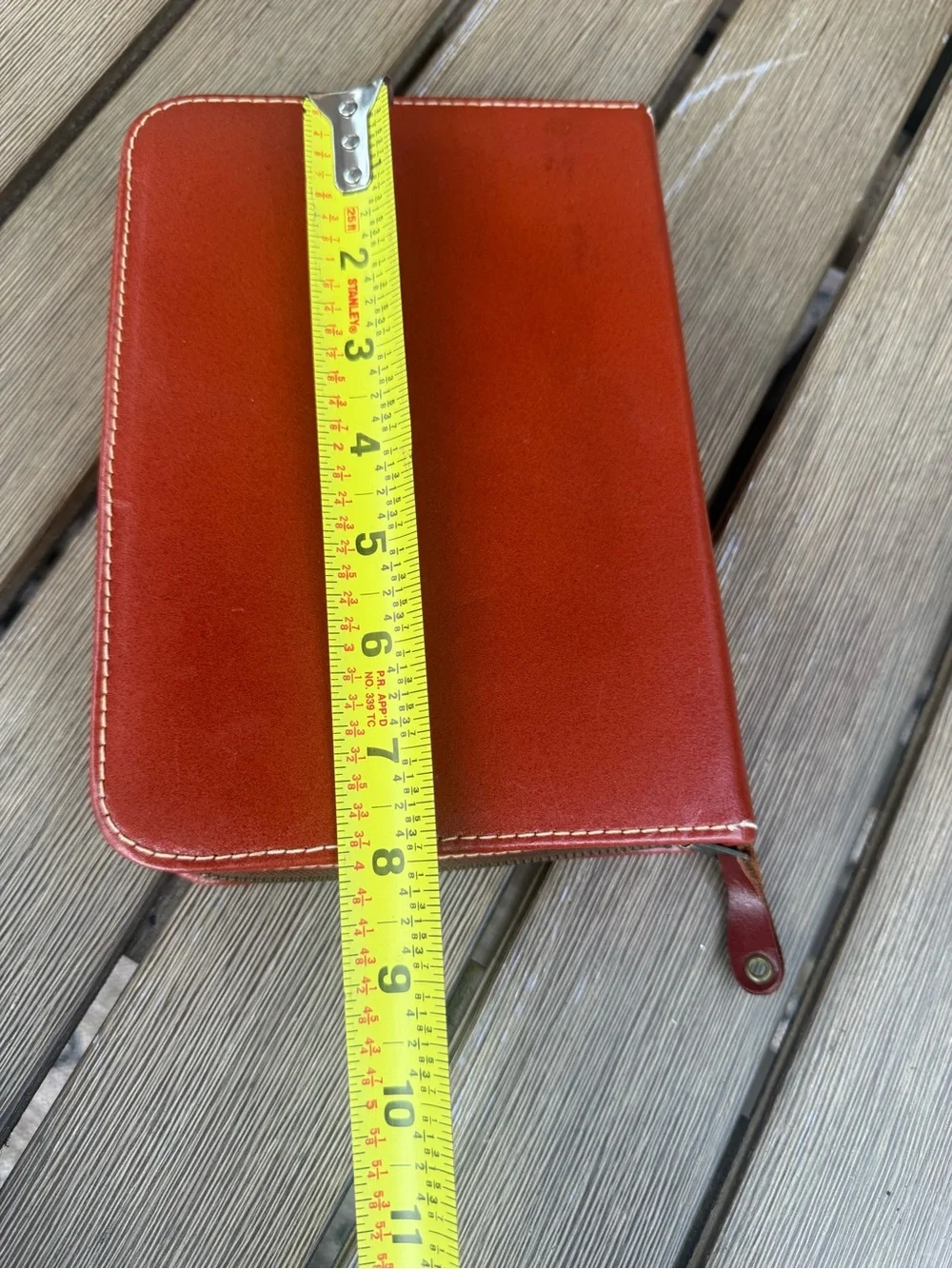 Men's Leather Zip Folio - Red